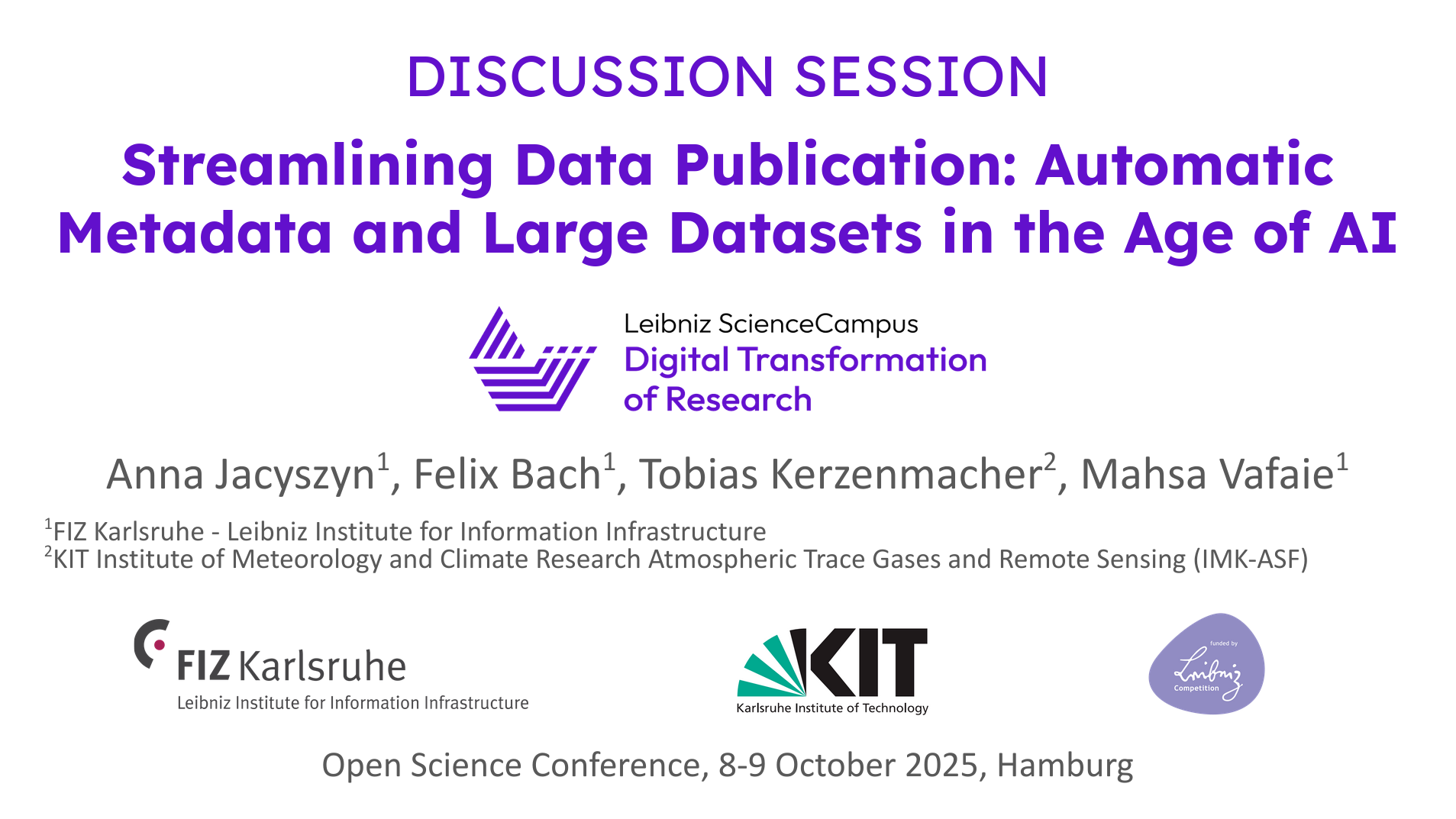 Open Science Conference 2025 slide